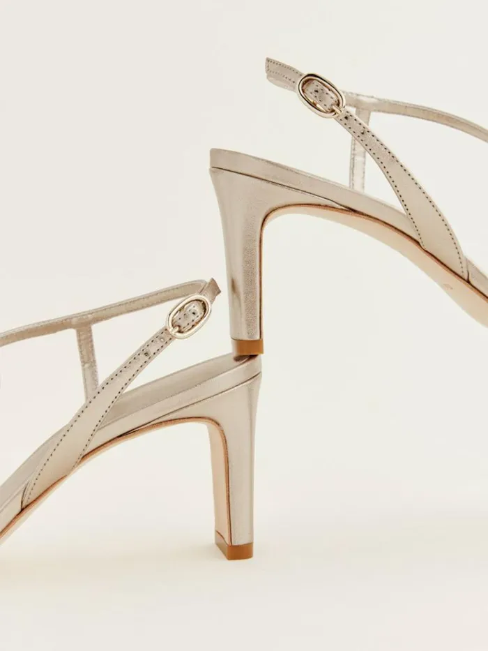 WeddingsShoes The Reformation Milo Heeled Sandal Golden Haze Leather