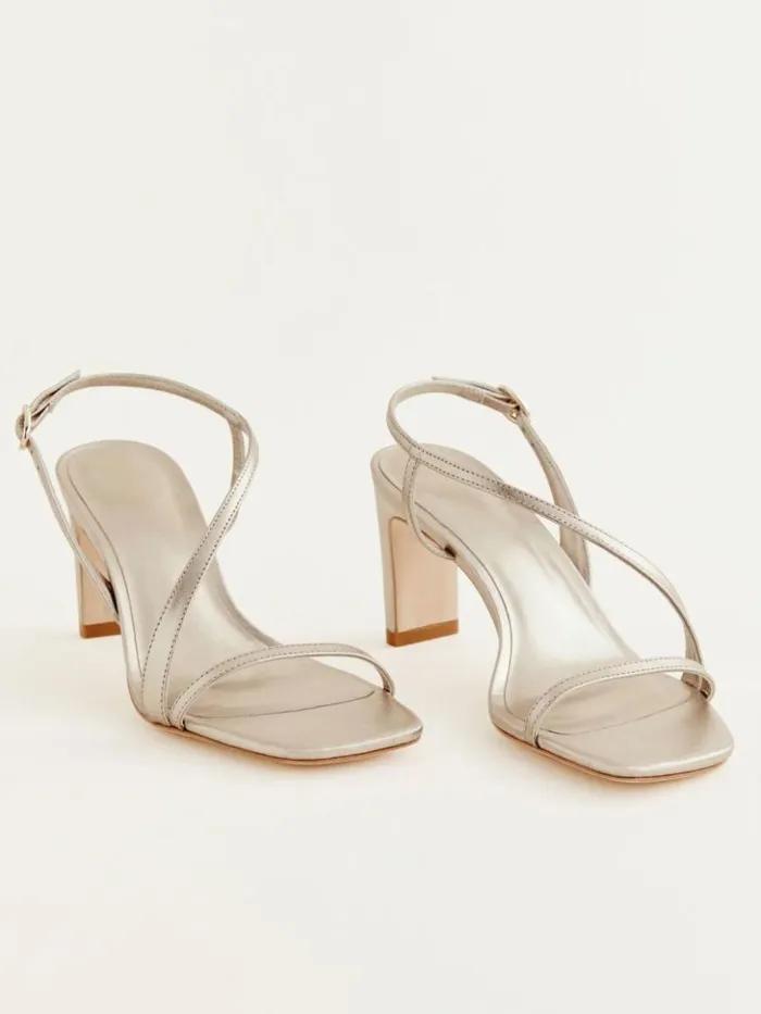 WeddingsShoes The Reformation Milo Heeled Sandal Golden Haze Leather