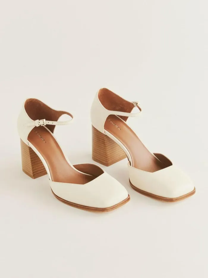 WeddingsShoes The Reformation Netty Pump Almond Leather