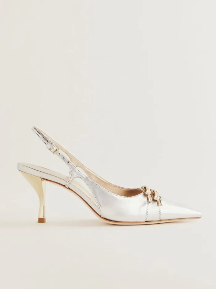 WeddingsShoes The Reformation Noreen Slingback Pump Gold Silver