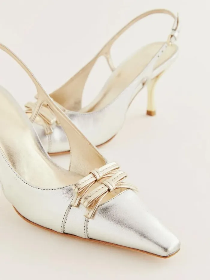 WeddingsShoes The Reformation Noreen Slingback Pump Gold Silver