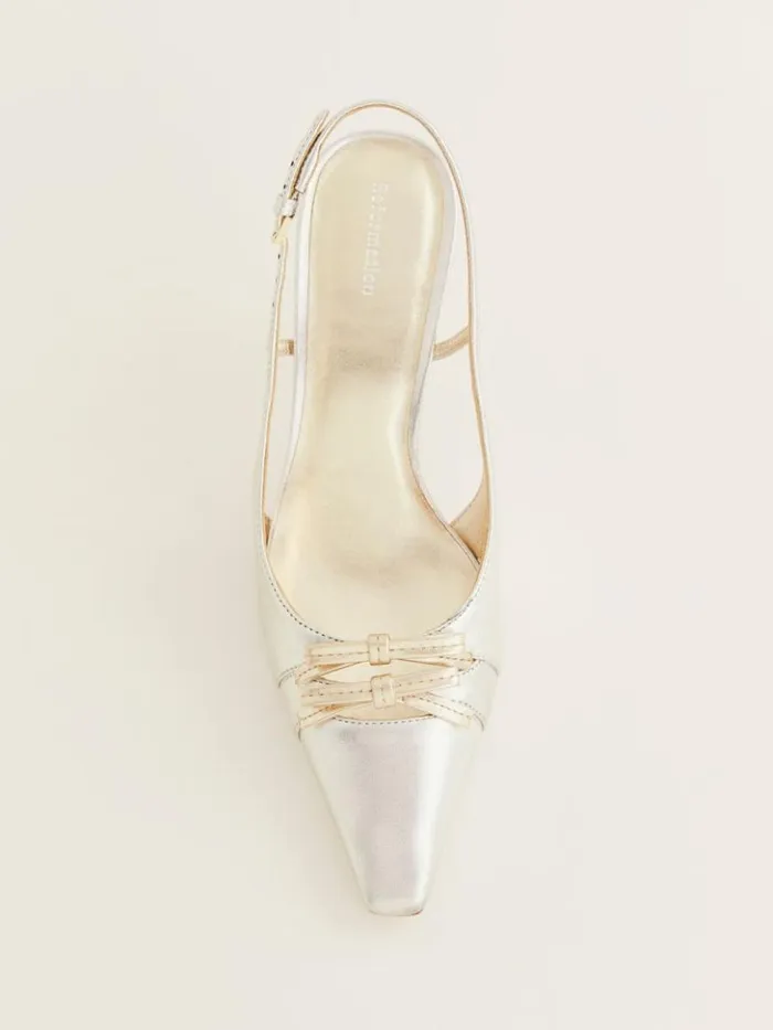 WeddingsShoes The Reformation Noreen Slingback Pump Gold Silver