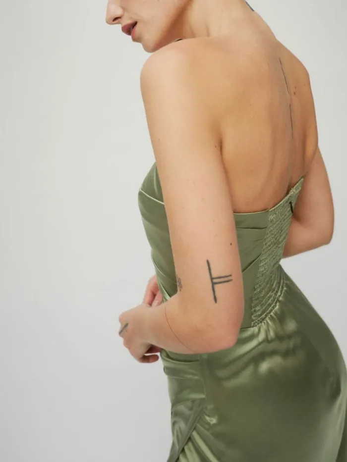 Weddings The Reformation Barrow Silk Dress Artichoke