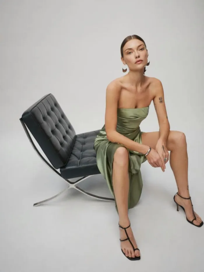 Weddings The Reformation Barrow Silk Dress Artichoke