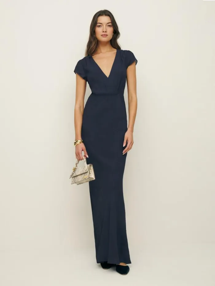 Weddings The Reformation Nayeli Dress Navy
