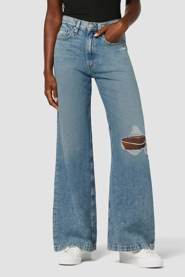 Wide Leg Women Hudson Jeans Jodie HighRise Loose Wide Leg Jean Thunder Destructed