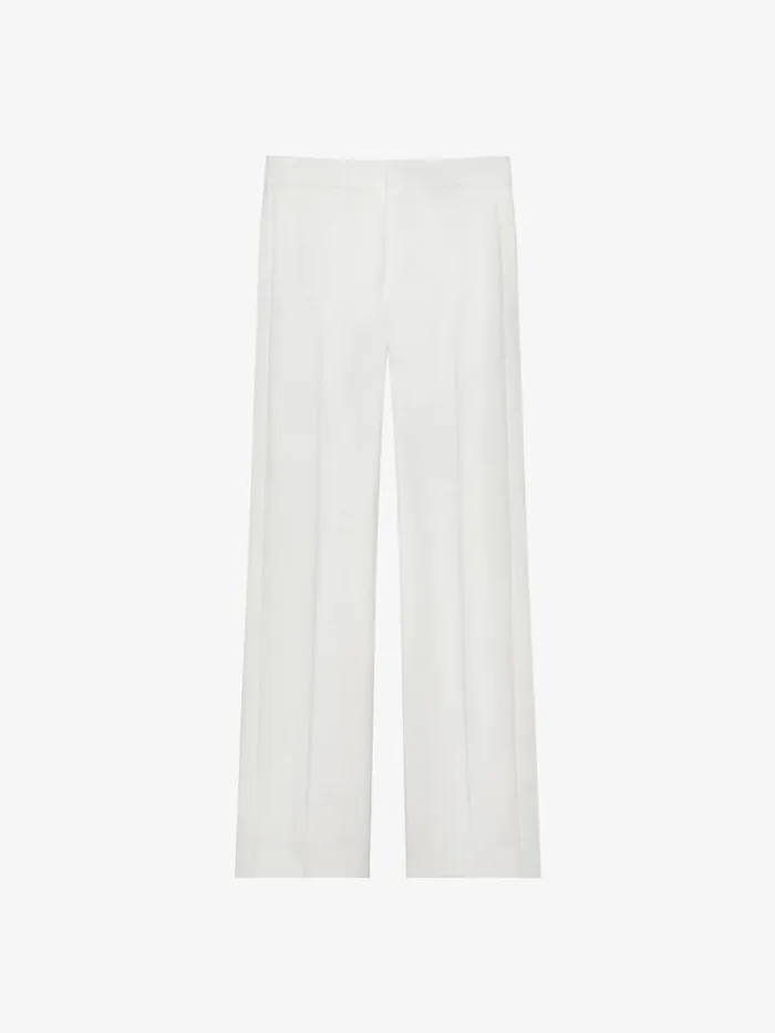 Wide Pants In Wool And Mohair With Piping Detail White Men Givenchy Pants and Shorts
