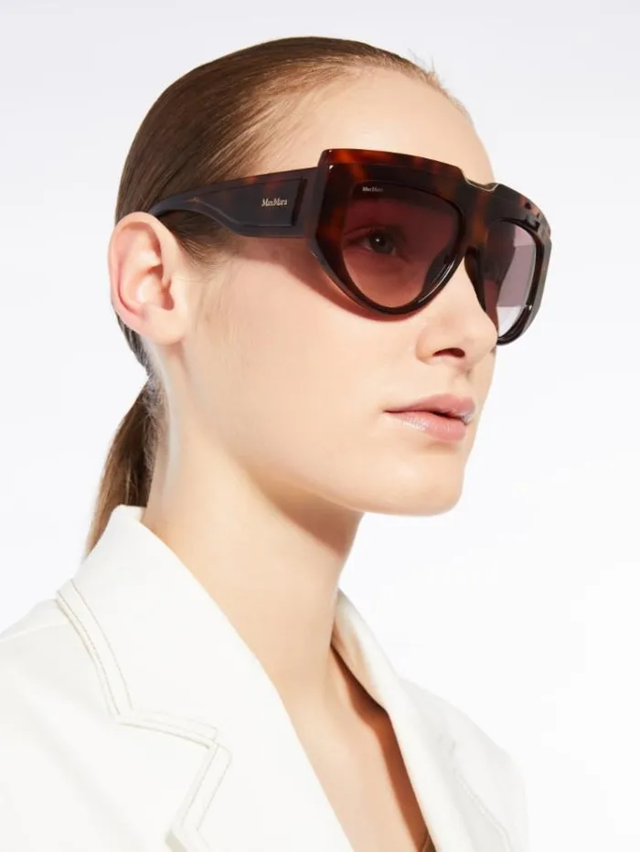 Woman Acetate Sunglasses Tawny Sand Maxmara Eyewear Woman Acetate Sunglasses Tawny Sand Maxmara Eyewear