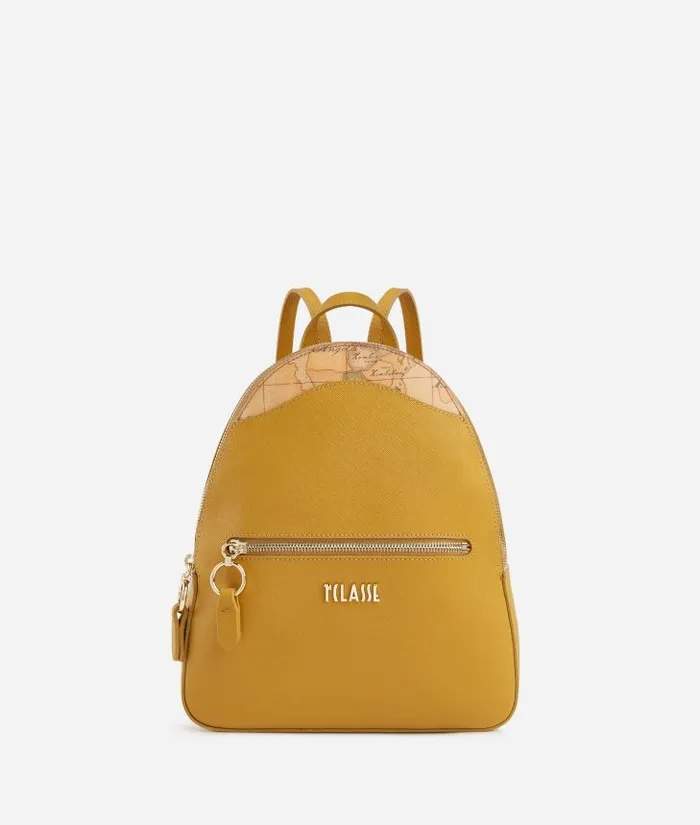 Woman Backpacks Bucket and Belt Bags Alviero Martini Digital City Backpack Oil Yellow