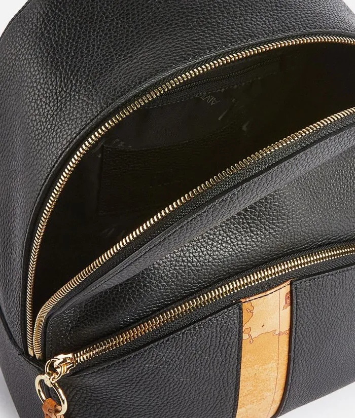 Woman Backpacks Bucket and Belt Bags Alviero Martini Universe Leather Backpack Black