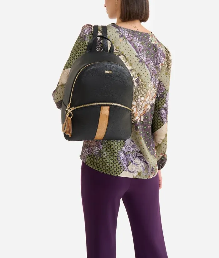 Woman Backpacks Bucket and Belt Bags Alviero Martini Universe Leather Backpack Black
