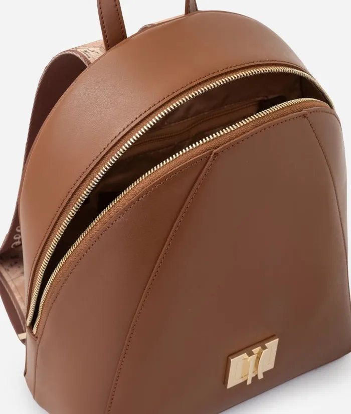 Woman Backpacks Bucket and Belt Bags Alviero Martini Winter Spirit Smooth Leather Backpack Chestnut