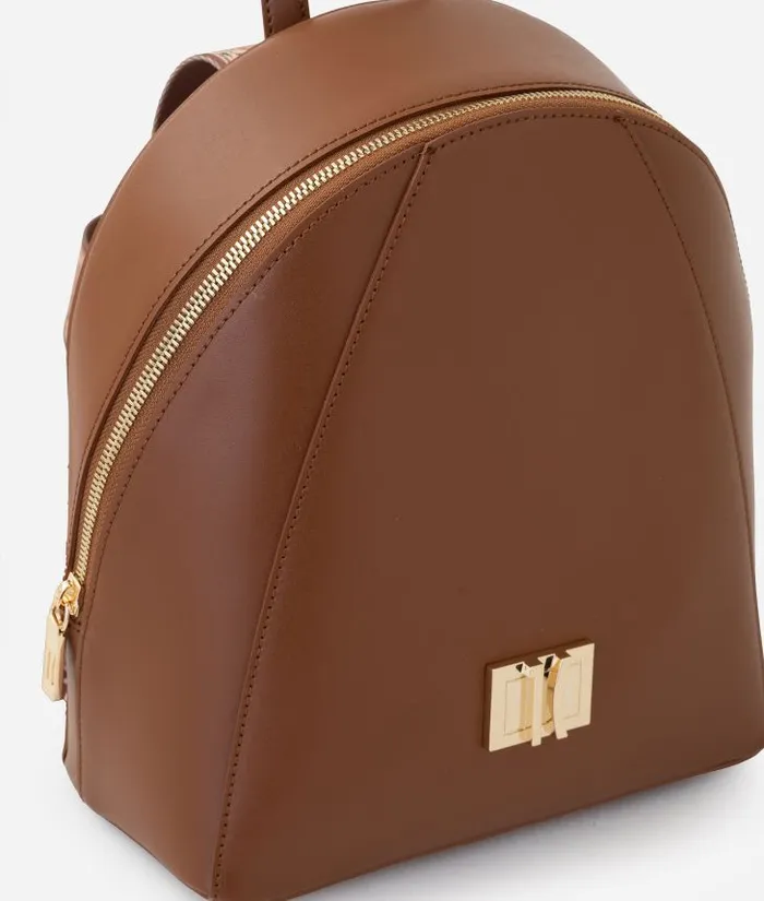 Woman Backpacks Bucket and Belt Bags Alviero Martini Winter Spirit Smooth Leather Backpack Chestnut