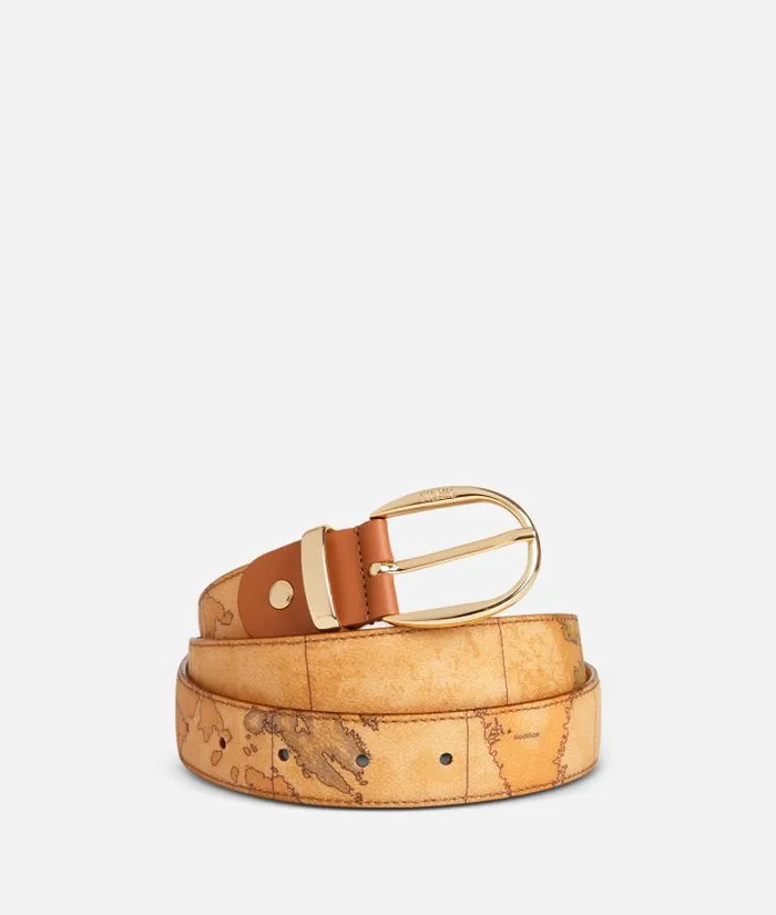 Woman Belts Alviero Martini Geo Classic Belt With Leather Inserts
