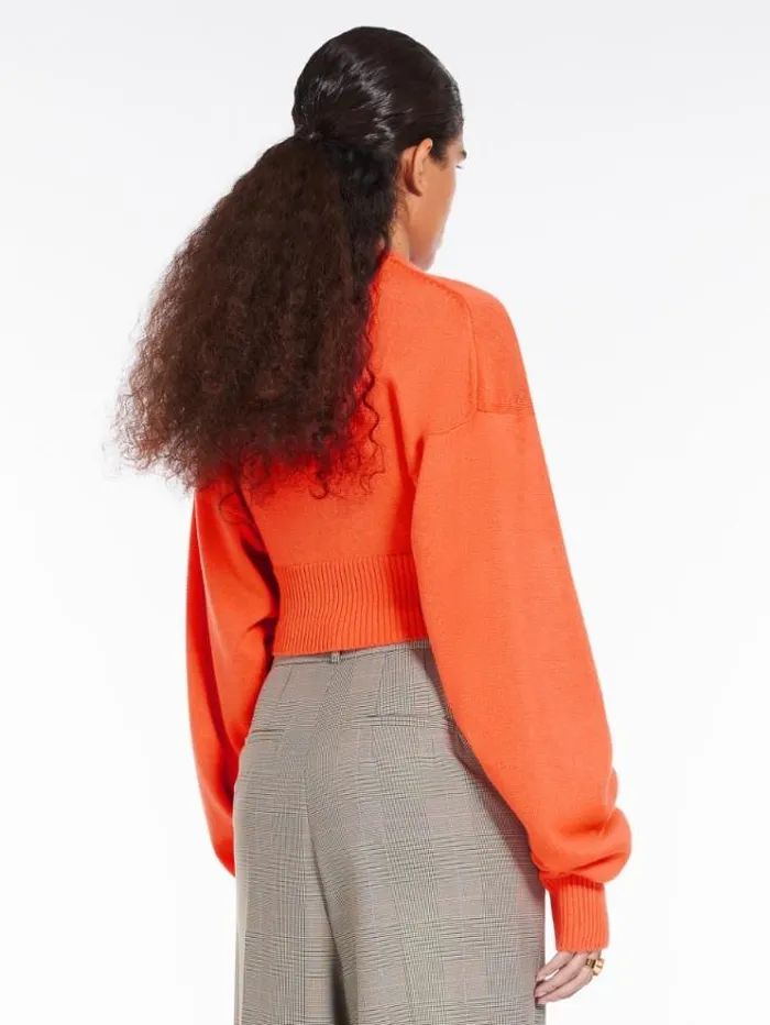 Woman Boxyfit Pure Wool Sweater Orange Maxmara Knitwear And Sweatshirts Woman Boxyfit Pure Wool Sweater Orange Maxmara Knitwear And Sweatshirts