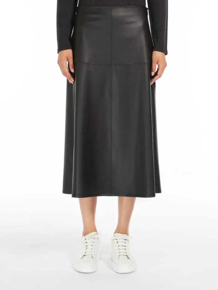Woman Coated Jersey Skirt Black Maxmara Skirts