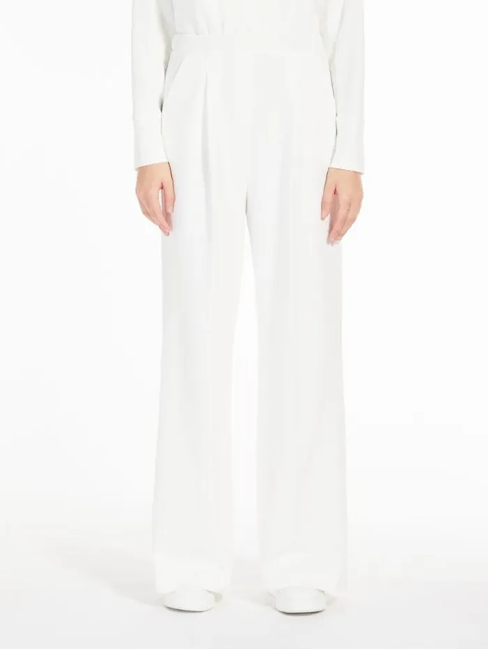 Woman Cotton Jersey Trousers White Maxmara Trousers