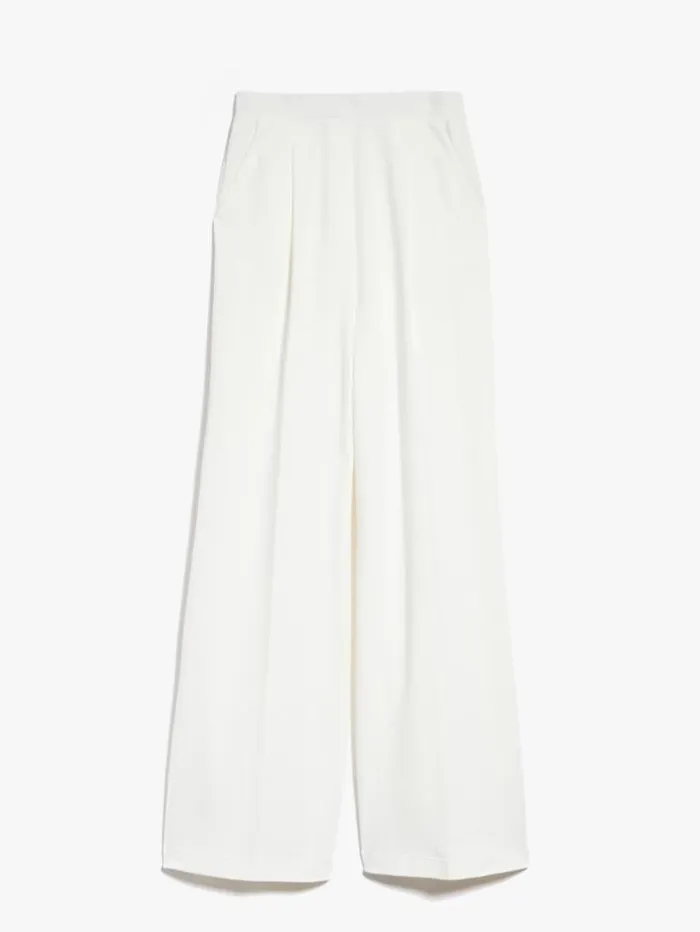 Woman Cotton Jersey Trousers White Maxmara Trousers Woman Cotton Jersey Trousers White Maxmara Trousers