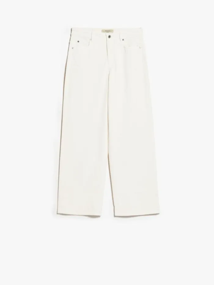 Woman Cropped Cotton Trousers Ivory Maxmara Trousers Woman Cropped Cotton Trousers Ivory Maxmara Trousers