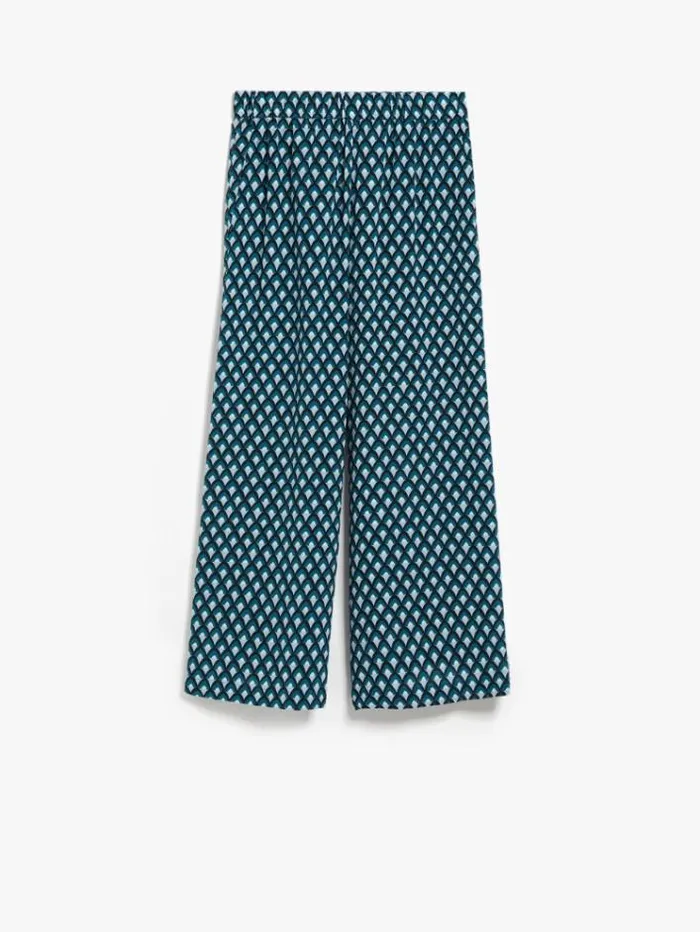 Woman Cropped Silk Trousers Oil Maxmara Trousers Woman Cropped Silk Trousers Oil Maxmara Trousers