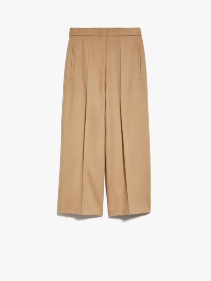 Woman Cropped Wool Trousers Camel Maxmara Trousers Woman Cropped Wool Trousers Camel Maxmara Trousers