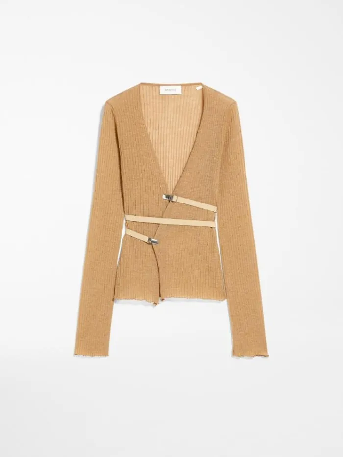 Woman Elasticated Beltembellished Snugfit Sweater Beige Maxmara Knitwear And Sweatshirts Woman Elasticated Beltembellished Snugfit Sweater Beige Maxmara Knitwear And Sweatshirts