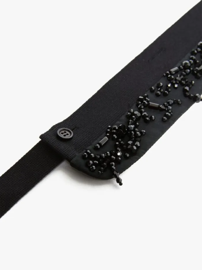 Woman Embroidered Hood Trim Black Maxmara The Cube Accessories