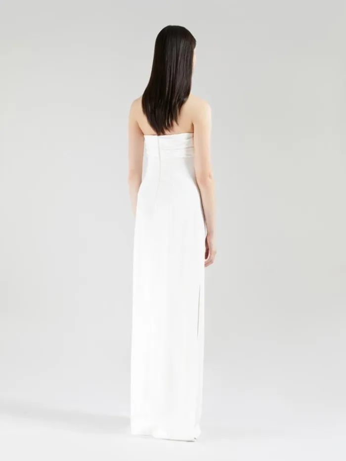 Woman Envers Satin Bustier Dress White Maxmara Dresses Woman Envers Satin Bustier Dress White Maxmara Dresses