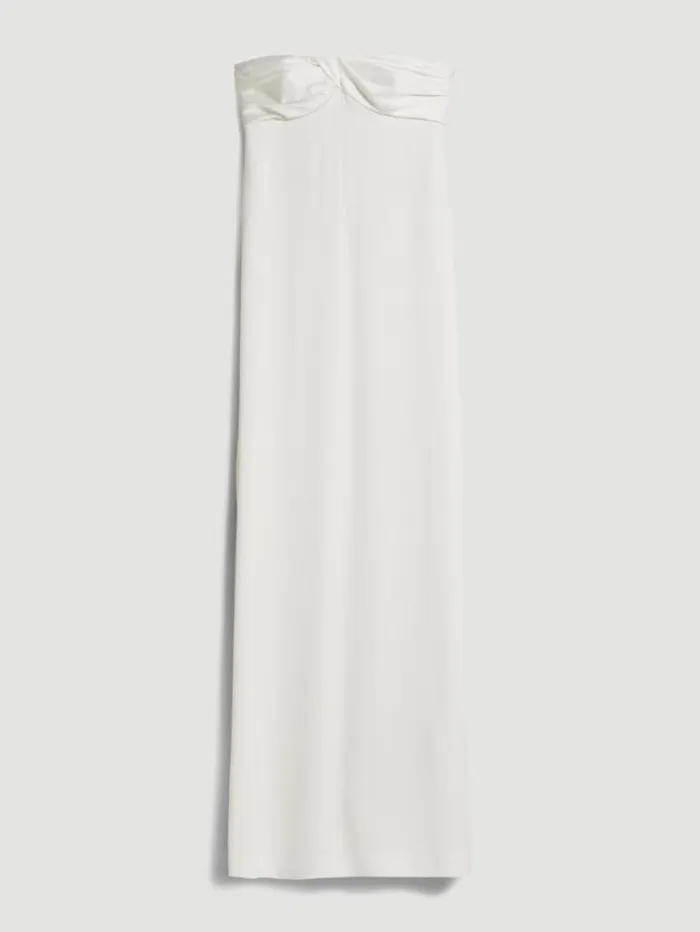 Woman Envers Satin Bustier Dress White Maxmara Dresses Woman Envers Satin Bustier Dress White Maxmara Dresses