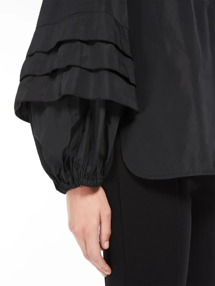 Woman Feminine Shirt In Silk Taffeta Black Maxmara Shirts And Tops Woman Feminine Shirt In Silk Taffeta Black Maxmara Shirts And Tops