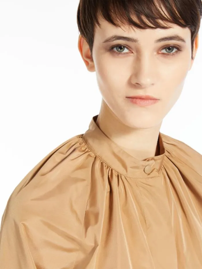 Woman Feminine Shirt In Silk Taffeta Camel Maxmara Shirts And Tops Woman Feminine Shirt In Silk Taffeta Camel Maxmara Shirts And Tops