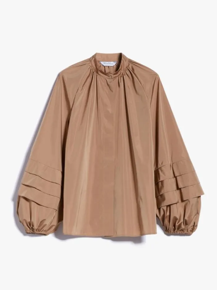 Woman Feminine Shirt In Silk Taffeta Camel Maxmara Shirts And Tops Woman Feminine Shirt In Silk Taffeta Camel Maxmara Shirts And Tops