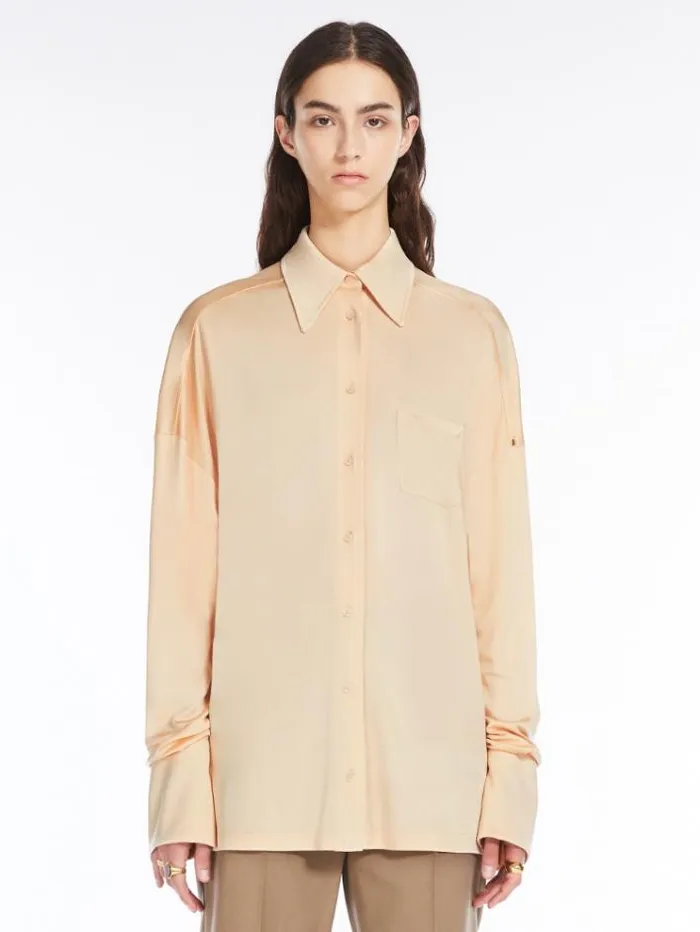 Woman Foil Jersey Shirt Powder Maxmara Shirts And Tops