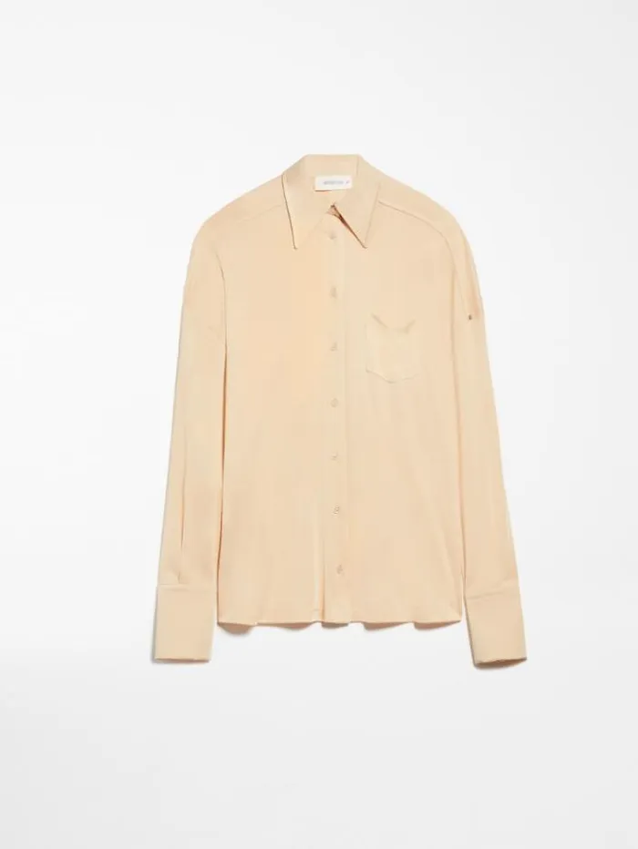 Woman Foil Jersey Shirt Powder Maxmara Shirts And Tops Woman Foil Jersey Shirt Powder Maxmara Shirts And Tops