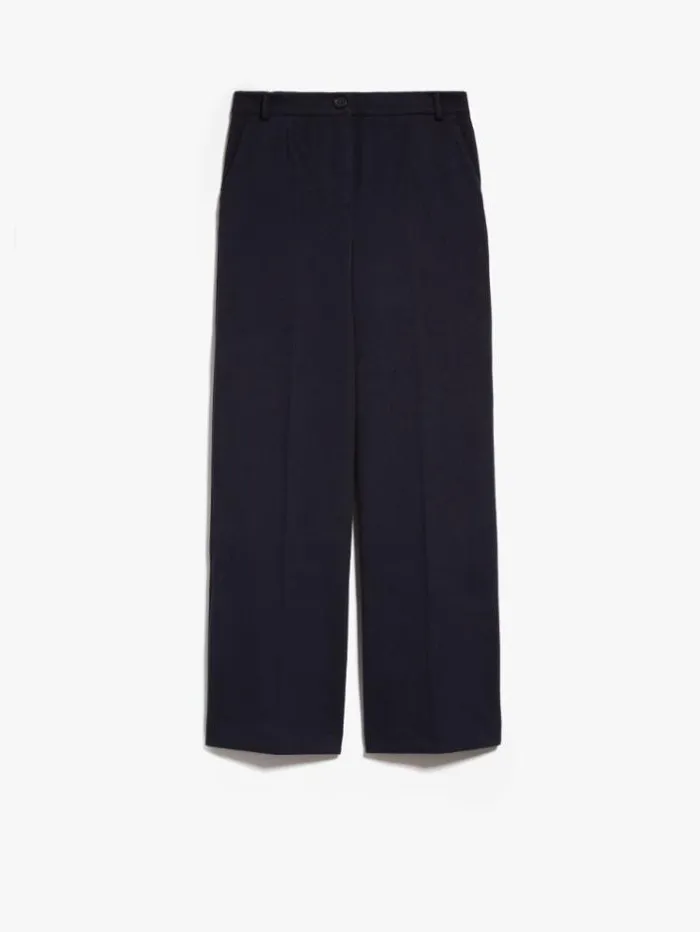 Woman Jacquard Jersey Trousers Navy Maxmara Trousers Woman Jacquard Jersey Trousers Navy Maxmara Trousers