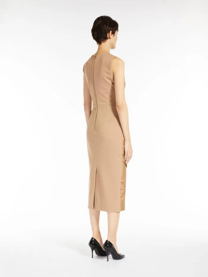 Woman Jersey Sheath Dress With Bow Camel Maxmara Dresses Woman Jersey Sheath Dress With Bow Camel Maxmara Dresses