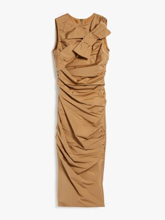 Woman Jersey Sheath Dress With Bow Camel Maxmara Dresses Woman Jersey Sheath Dress With Bow Camel Maxmara Dresses