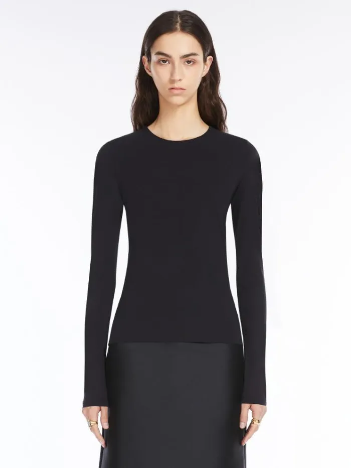 Woman Lightweight Jersey Tshirt Black Maxmara Tshirts