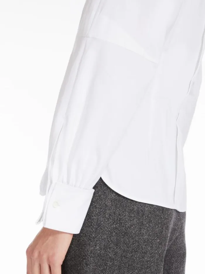 Woman Mensstyle Cotton Shirt Optical White Maxmara Shirts And Tops Woman Mensstyle Cotton Shirt Optical White Maxmara Shirts And Tops
