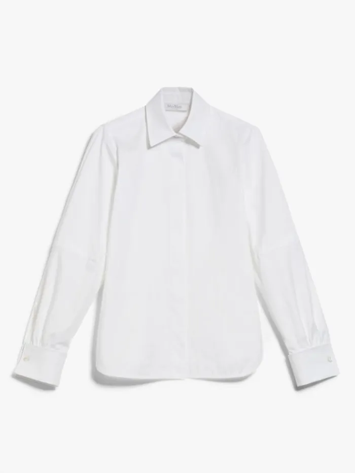 Woman Mensstyle Cotton Shirt Optical White Maxmara Shirts And Tops Woman Mensstyle Cotton Shirt Optical White Maxmara Shirts And Tops