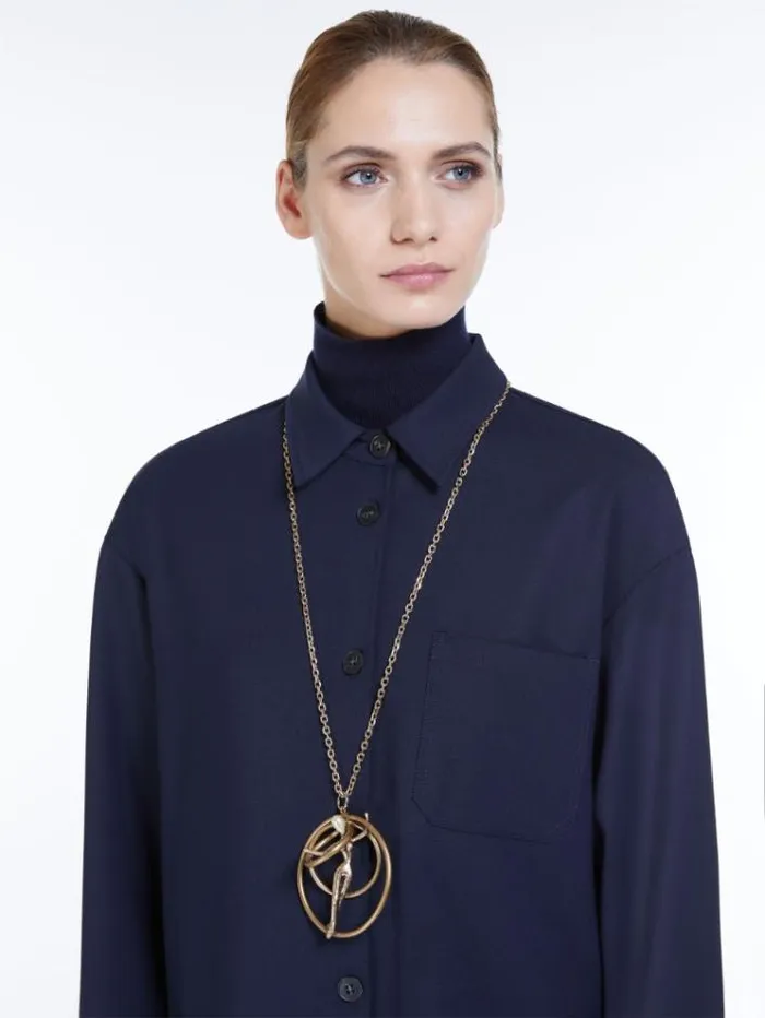 Woman Metal Necklace With Pearl Gold Maxmara Jewelry Woman Metal Necklace With Pearl Gold Maxmara Jewelry