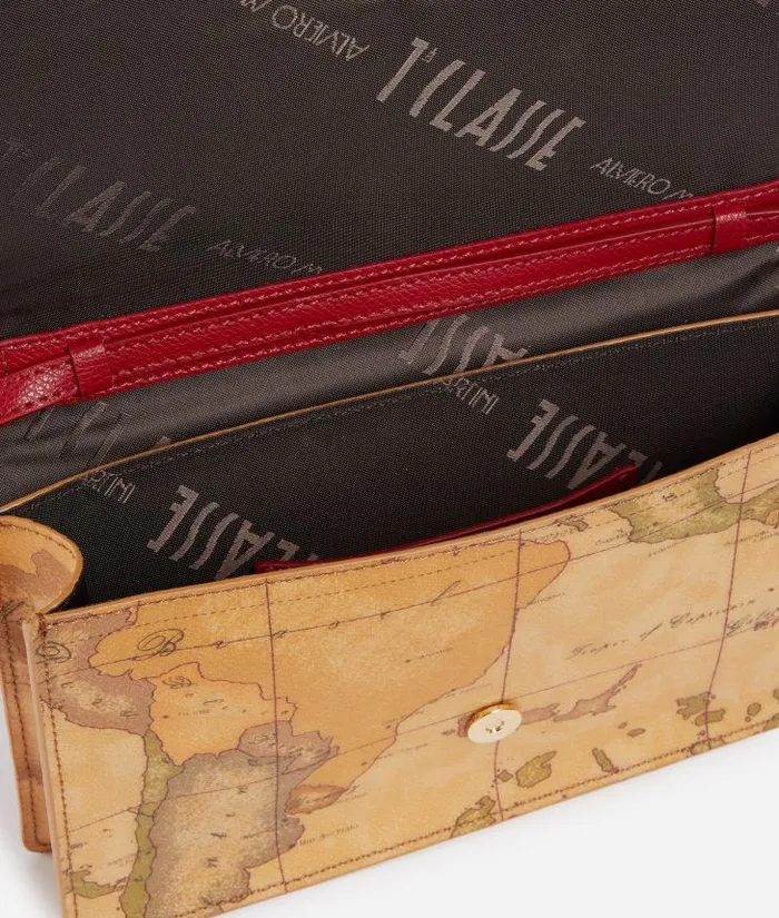 Woman Mini Bags and Pouches Alviero Martini 3d Geo Flap Pouch With Crossbody Strap Raspberry