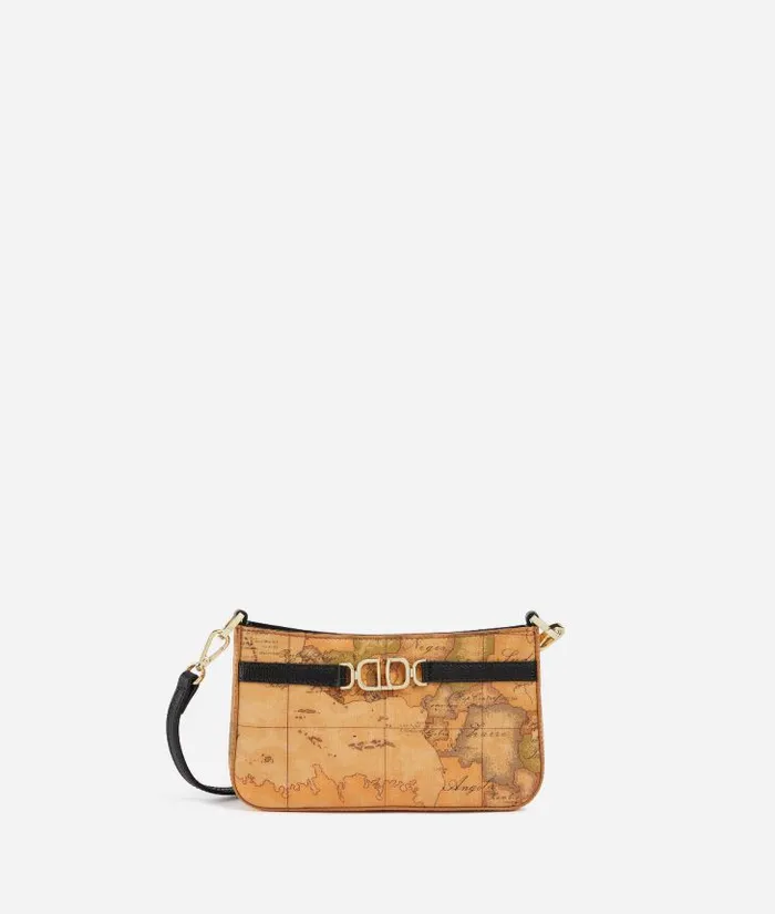 Woman Mini Bags and Pouches Alviero Martini 3d Geo Pouch With Crossbody Strap Black