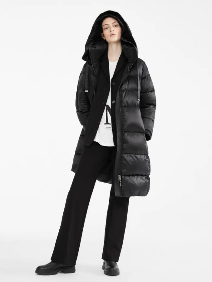 Woman Minktrimmed Hood Black Maxmara The Cube Accessories Woman Minktrimmed Hood Black Maxmara The Cube Accessories