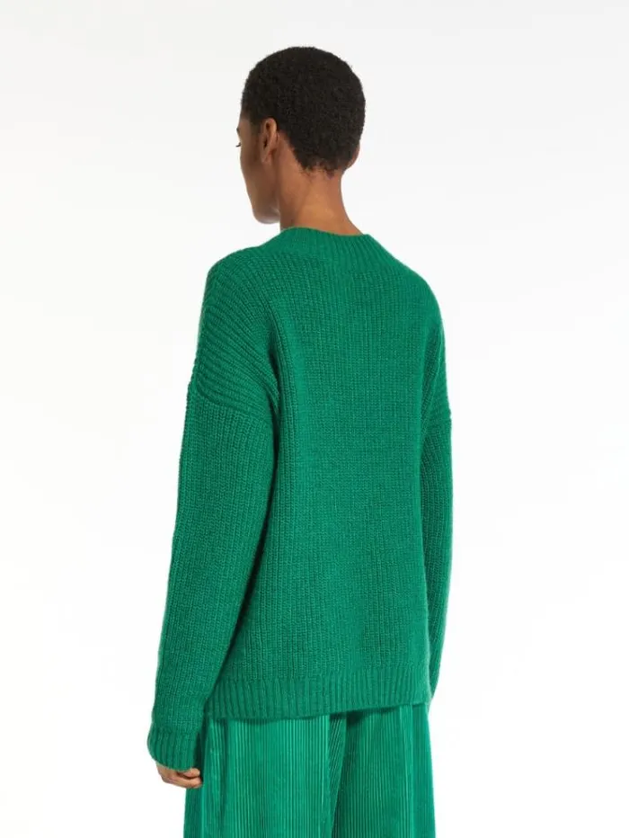 Woman Mohair Yarn Sweater Emerald Maxmara Knitwear And Sweatshirts Woman Mohair Yarn Sweater Emerald Maxmara Knitwear And Sweatshirts