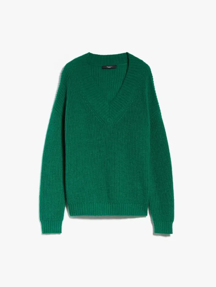 Woman Mohair Yarn Sweater Emerald Maxmara Knitwear And Sweatshirts Woman Mohair Yarn Sweater Emerald Maxmara Knitwear And Sweatshirts