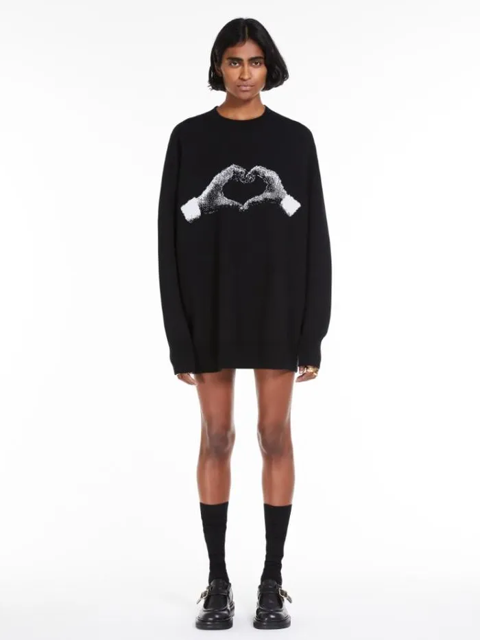 Woman Oversized Cashmere Dress Black Maxmara Dresses