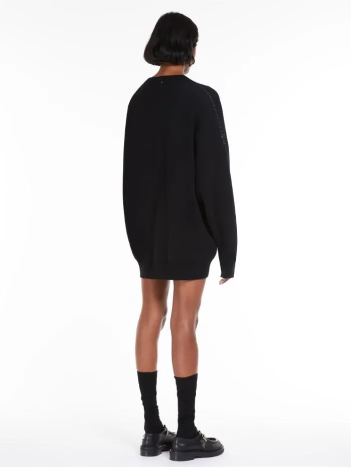 Woman Oversized Cashmere Dress Black Maxmara Dresses Woman Oversized Cashmere Dress Black Maxmara Dresses