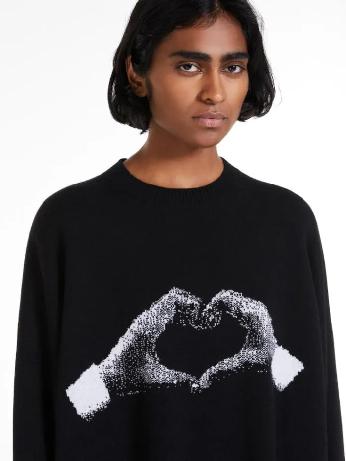 Woman Oversized Cashmere Dress Black Maxmara Dresses Woman Oversized Cashmere Dress Black Maxmara Dresses