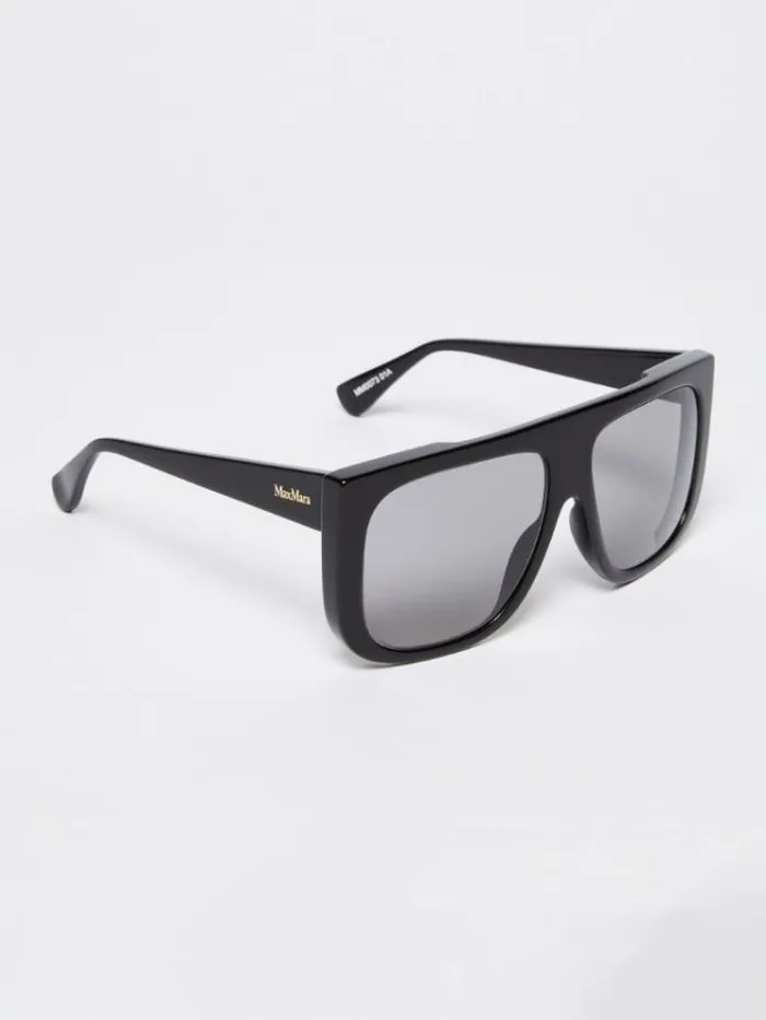Woman Oversized Mask Sunglasses Black Maxmara Eyewear